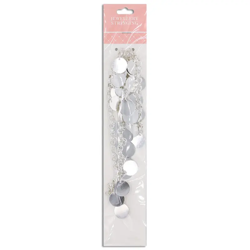 0.5M Chain With Disk Charm, Bright Silver- Sullivans 1