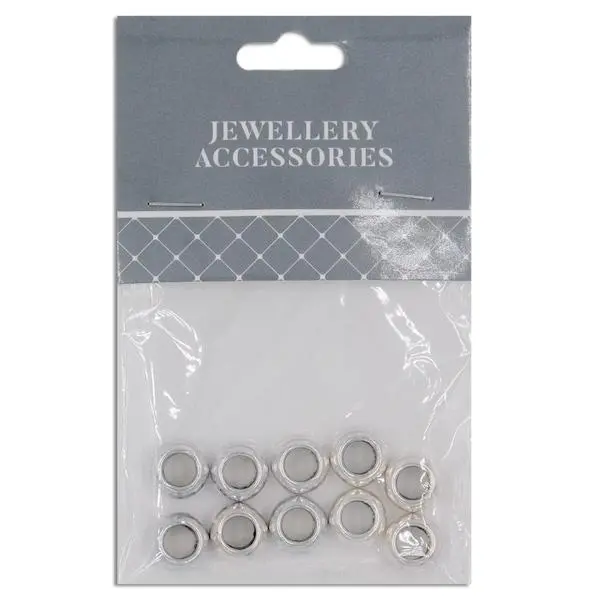 10Mm Round Metal Spacer, Silver- 10Pc- Sullivans 1