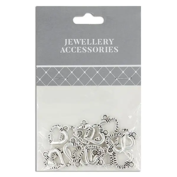 12Mm Open Heart Charm, 15Pc- Sullivans 1