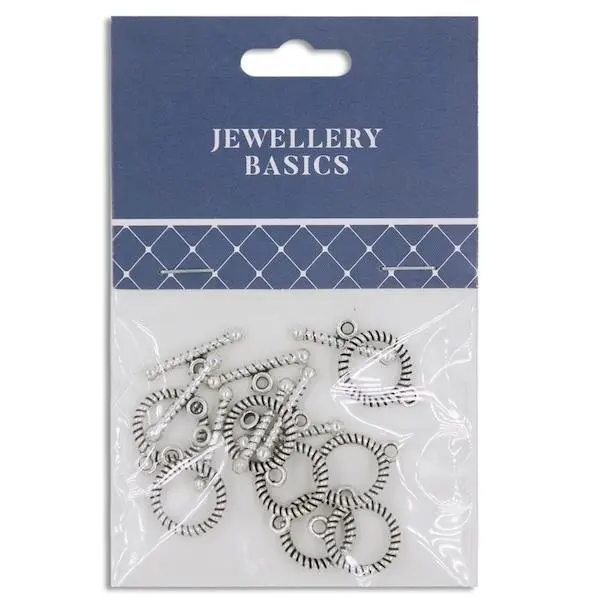 12Mm Roper Toggle Clasp, Silver- 8 Sets- Sullivans 1
