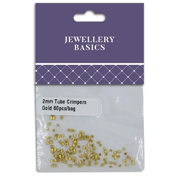 2Mm Tube Crimpers, Gold- 80Pc- Sullivans 1