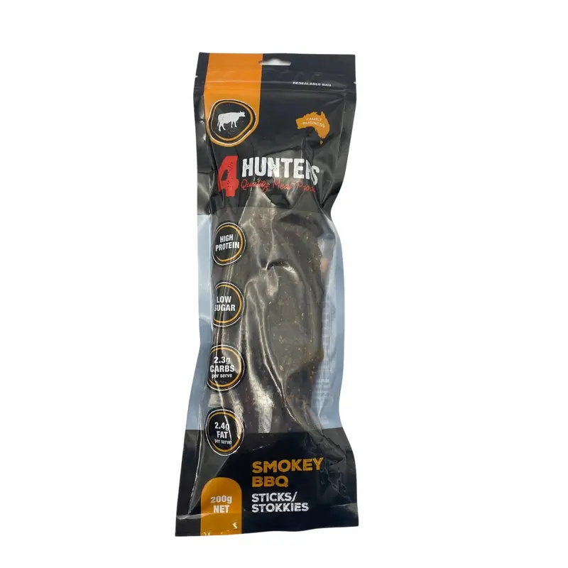4 Hunters Smokey Bbq Jerky Sticks 200G 1