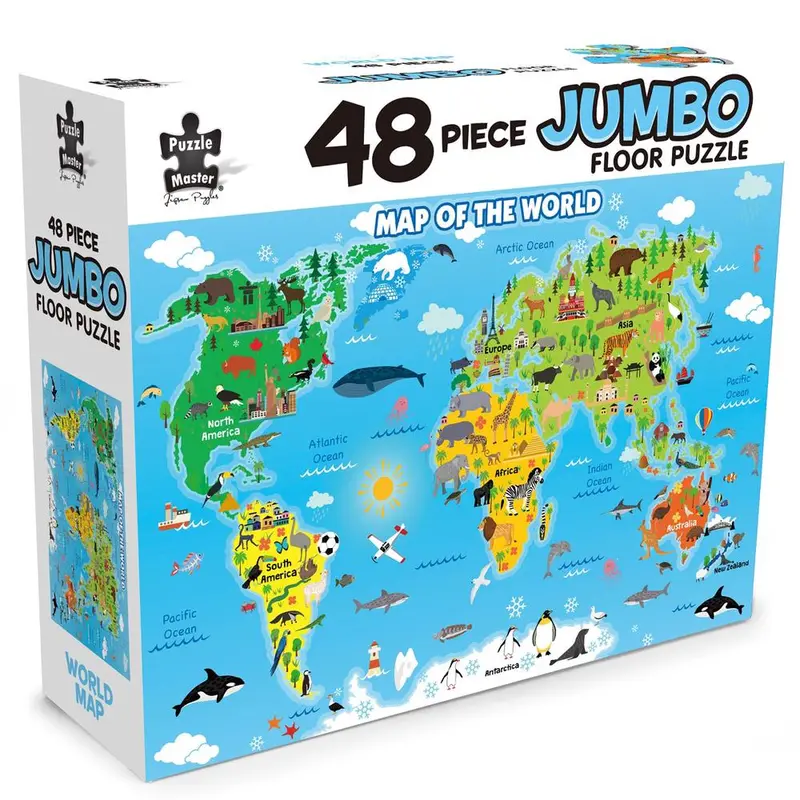 48-Piece Jumbo Jigsaw Puzzle, World Map 1