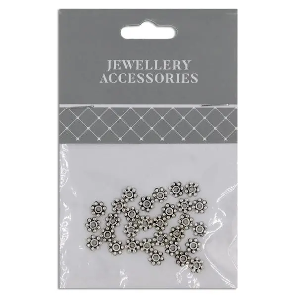 7Mm Daisy Spacer, Silver- 20Pc- Sullivans 1