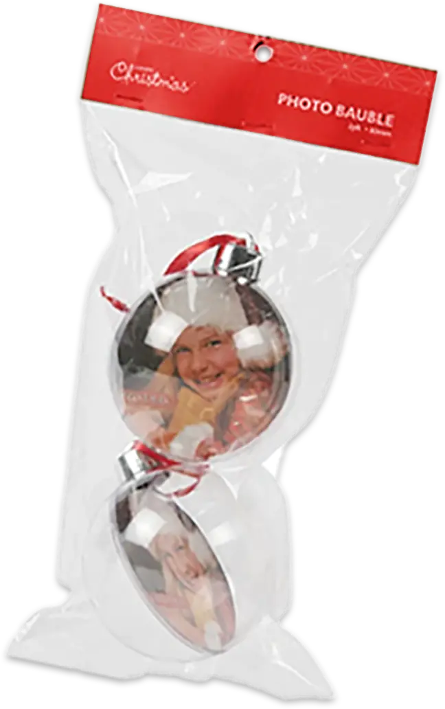 80Mm Diy Christmas Balls, Photo Baubles- 2Pk 1