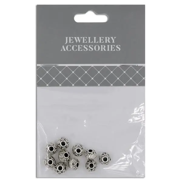 8Mm Ball Spacer, Silver- 10Pc- Sullivans 1