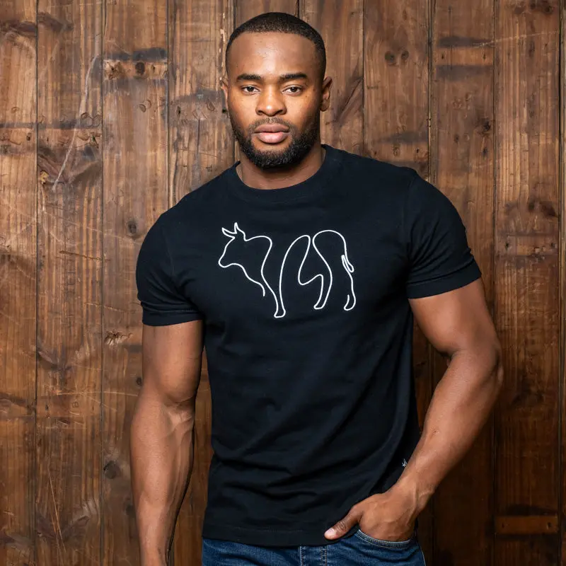 Abstract Chainstitch Nguni Crew Tee - Mamba 1