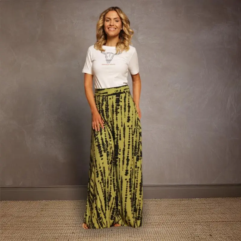 Afr Luxe Racer Maxi Skirt - Moss 1