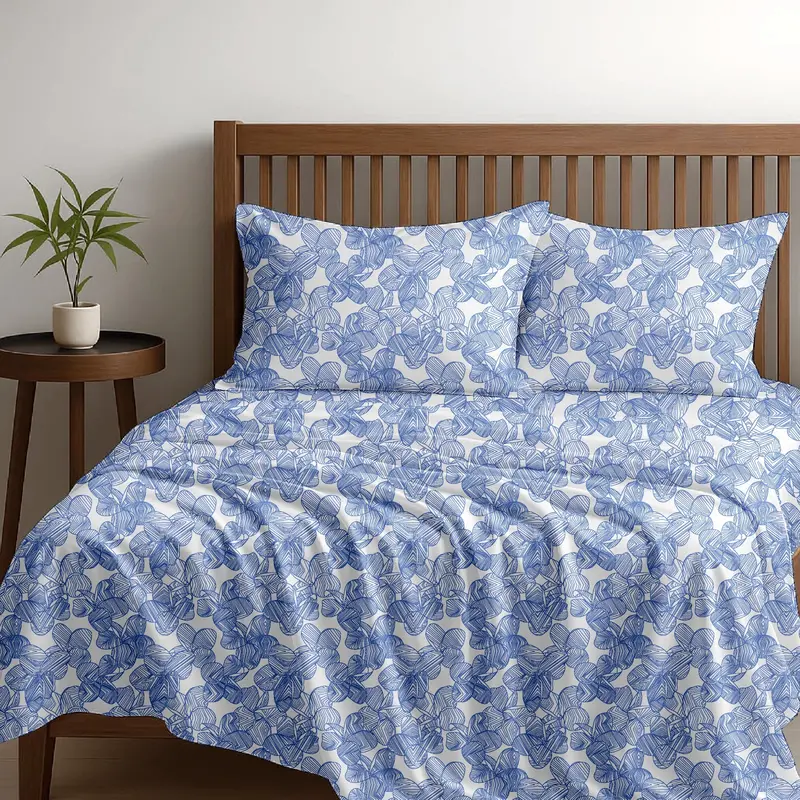 Alaria Printed Cotton Sheet Set, Bloom 1
