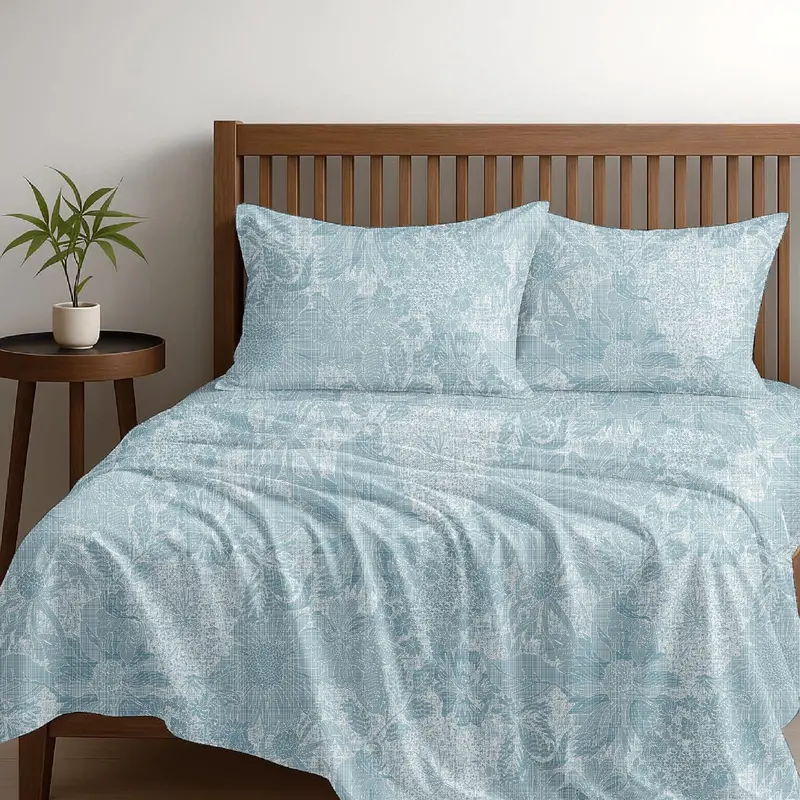 Alaria Printed Cotton Sheet Set, Garden 1