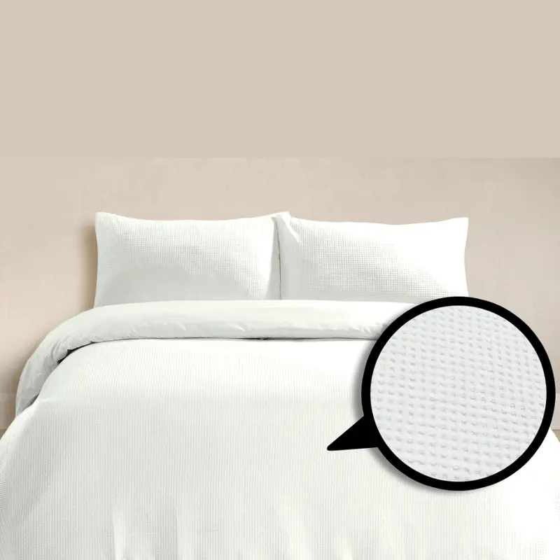 Alaria Waffle Quilt Cover Set, King Bed 1