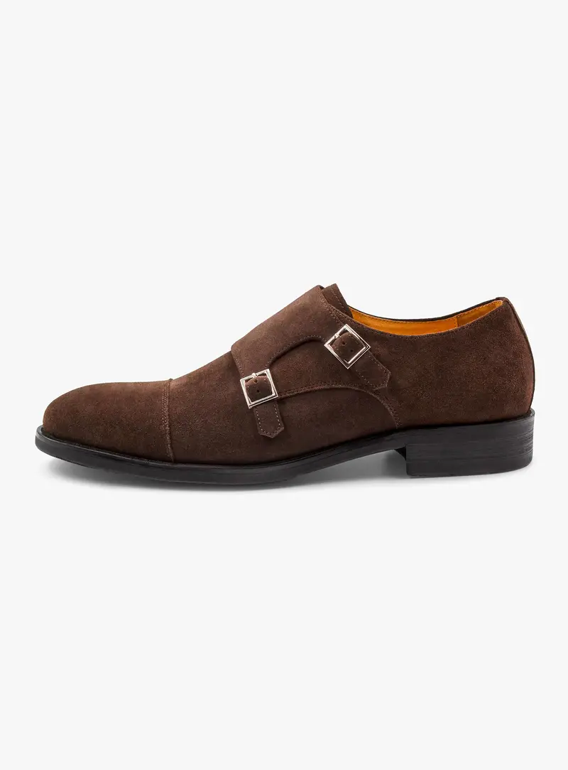 Albinoni Suede Double Monk Brown Loafer 1