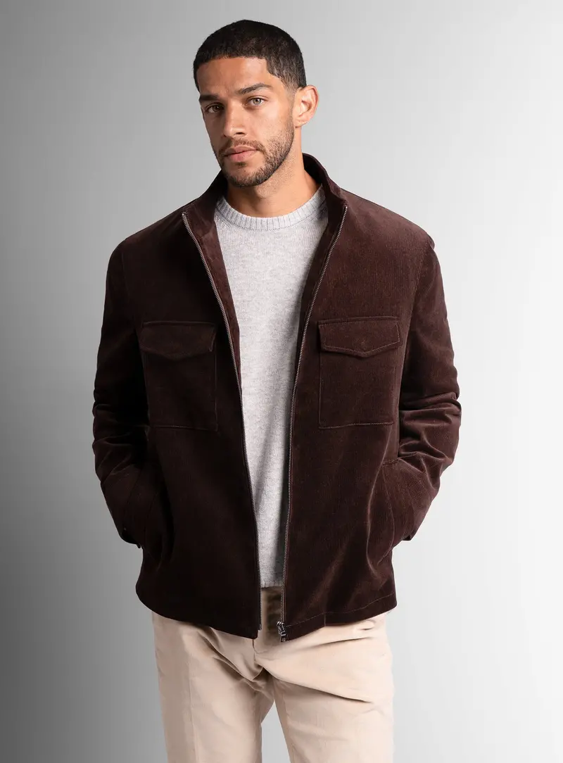 Aldor Corduroy Chocolate Brown Jacket 1