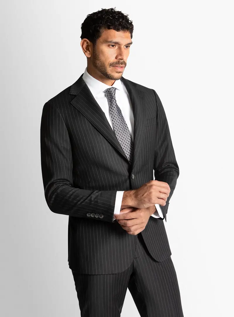 Alfonso Pinstripe Black Suit 1