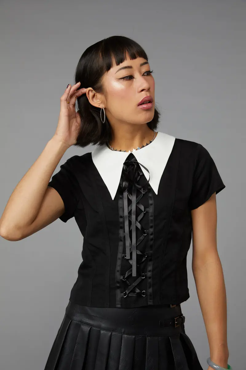 All Tied Up Gothic Blouse 1
