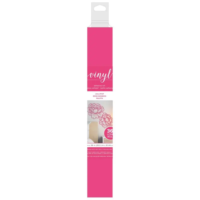 American Crafts Cutting Adhesive Vinyl, Dark Pink Lollipop- 12" X 36" 1