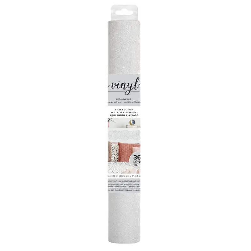 American Crafts Cutting Adhesive Vinyl, Valentines Silver- 12" X 36" 1