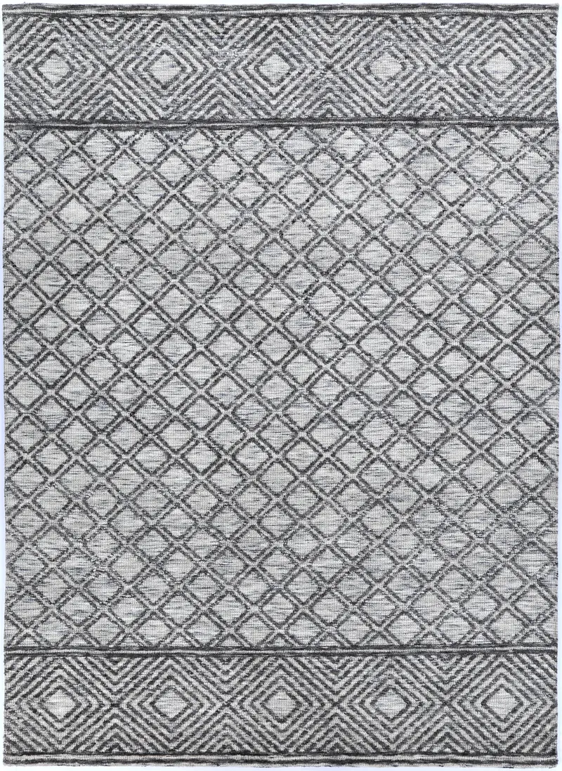 Amritsar Ajnala Charcoal & Beige Cotton Blend Rug 1