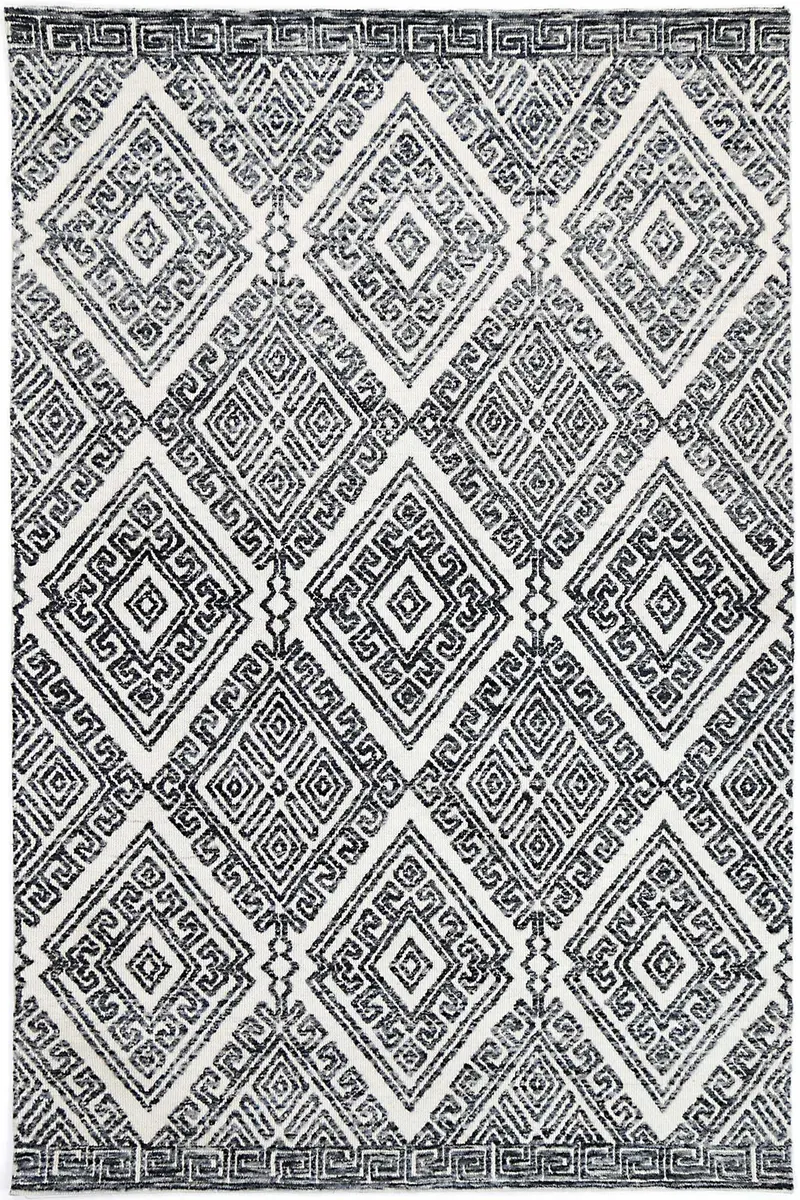 Amritsar Glenfalls Anthracite Tribal Rug 1