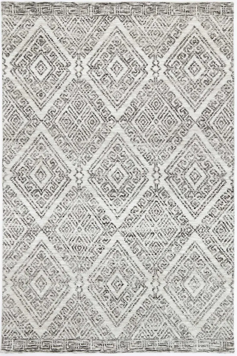 Amritsar Glenfalls Grey Tribal Rug 1