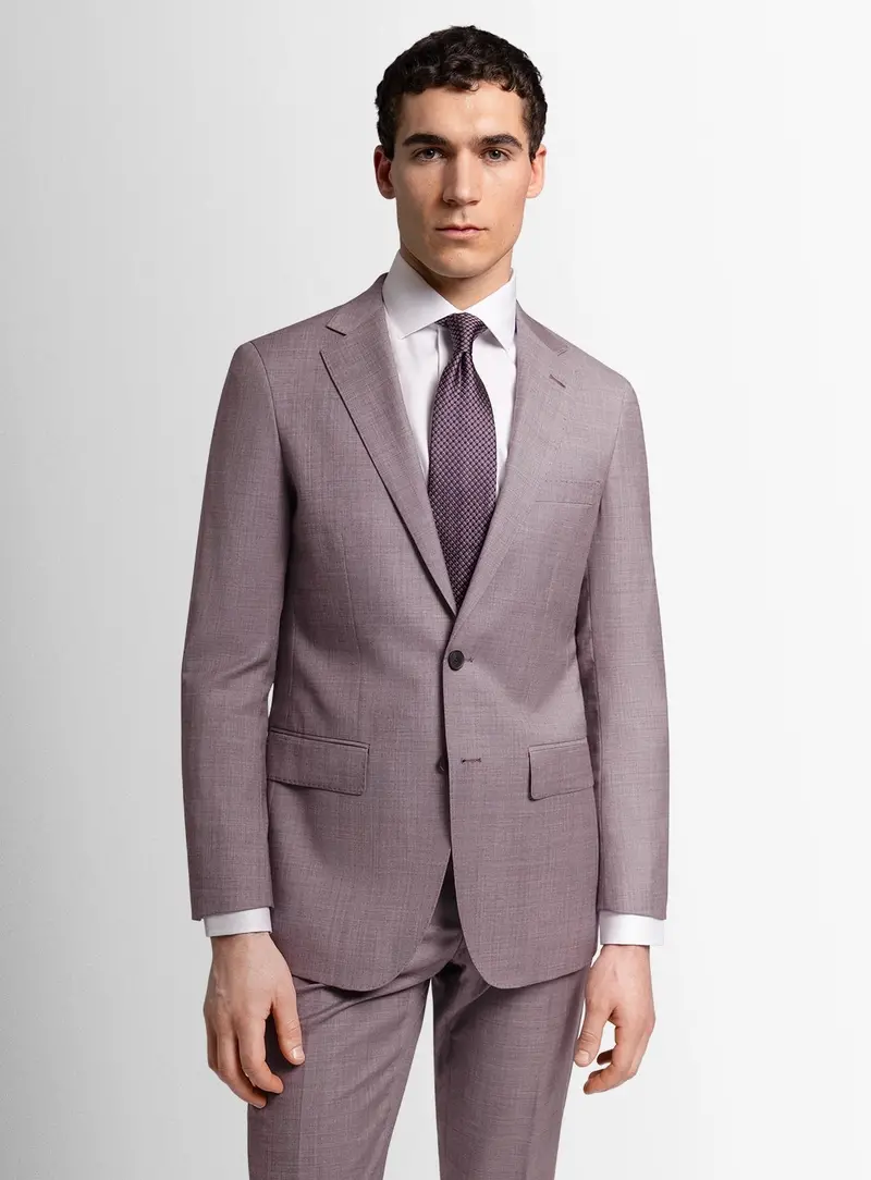 Antonio Sharkskin Plum Suit 1