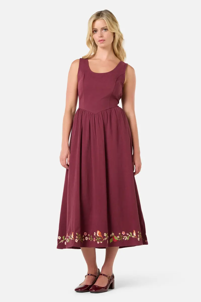 Apple & Robin Emb Midi Dress 1