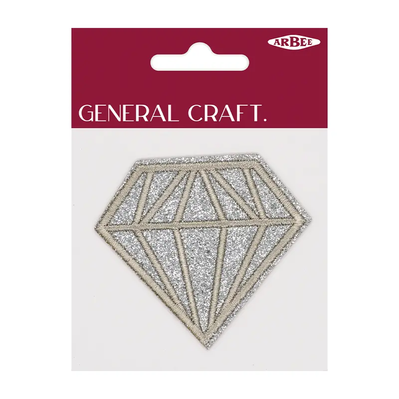Arbee Crafty Patch, Glitter Diamond Silver White- 7.5Cm 1Pc 1
