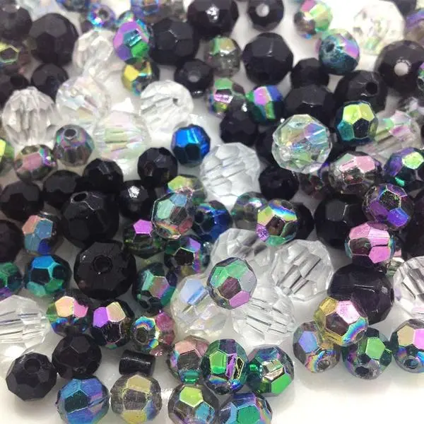 Arbee Facet Opaque Beads, Blacks- 25G 1