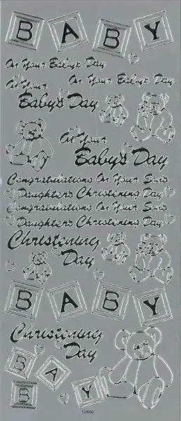 Arbee Sticker, Baby Greetings- Silver 1