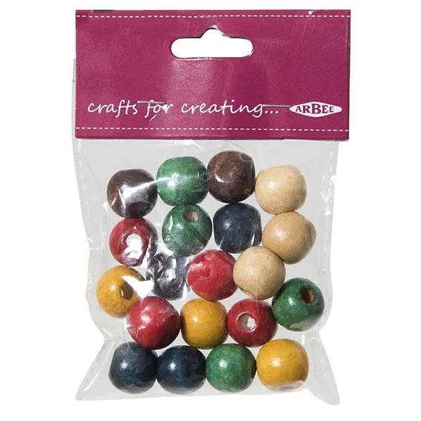 Arbee Wood Beads, Round 16Mm Assorted- 20Pc 1