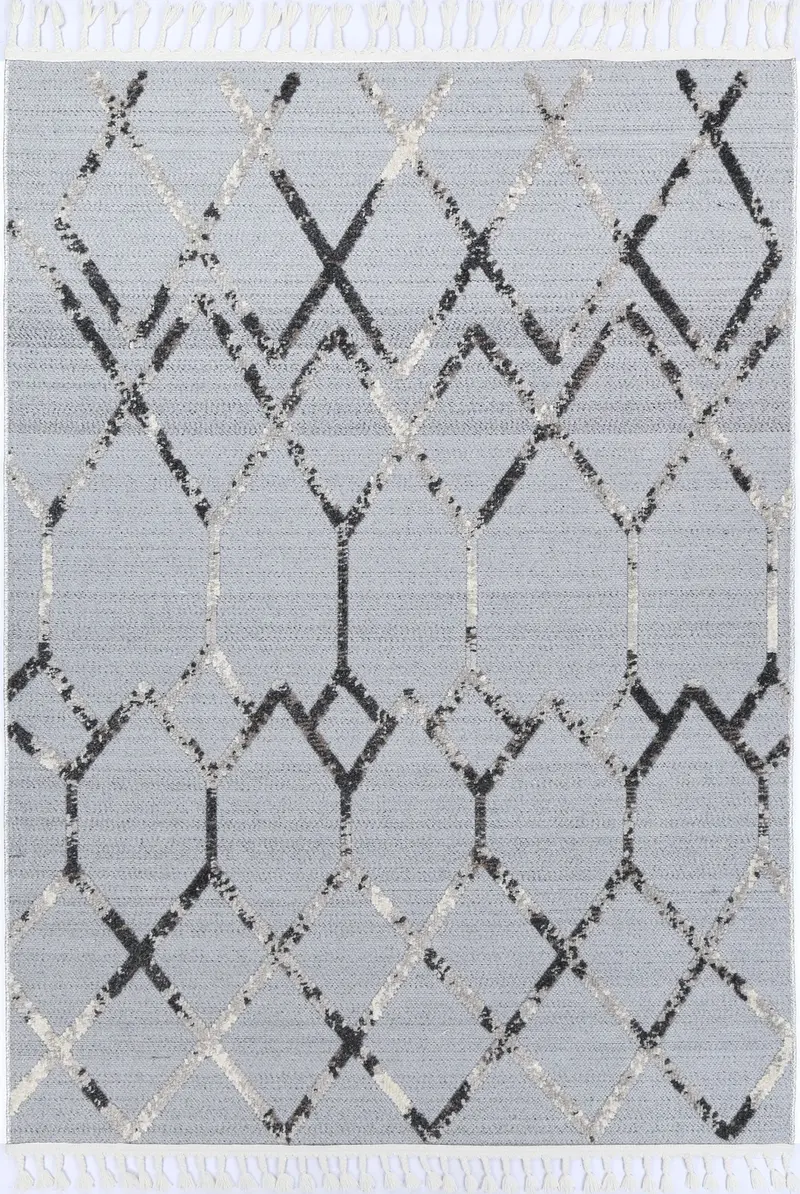 Ares Meliac Geomteric Grey And Taupe Rug 1