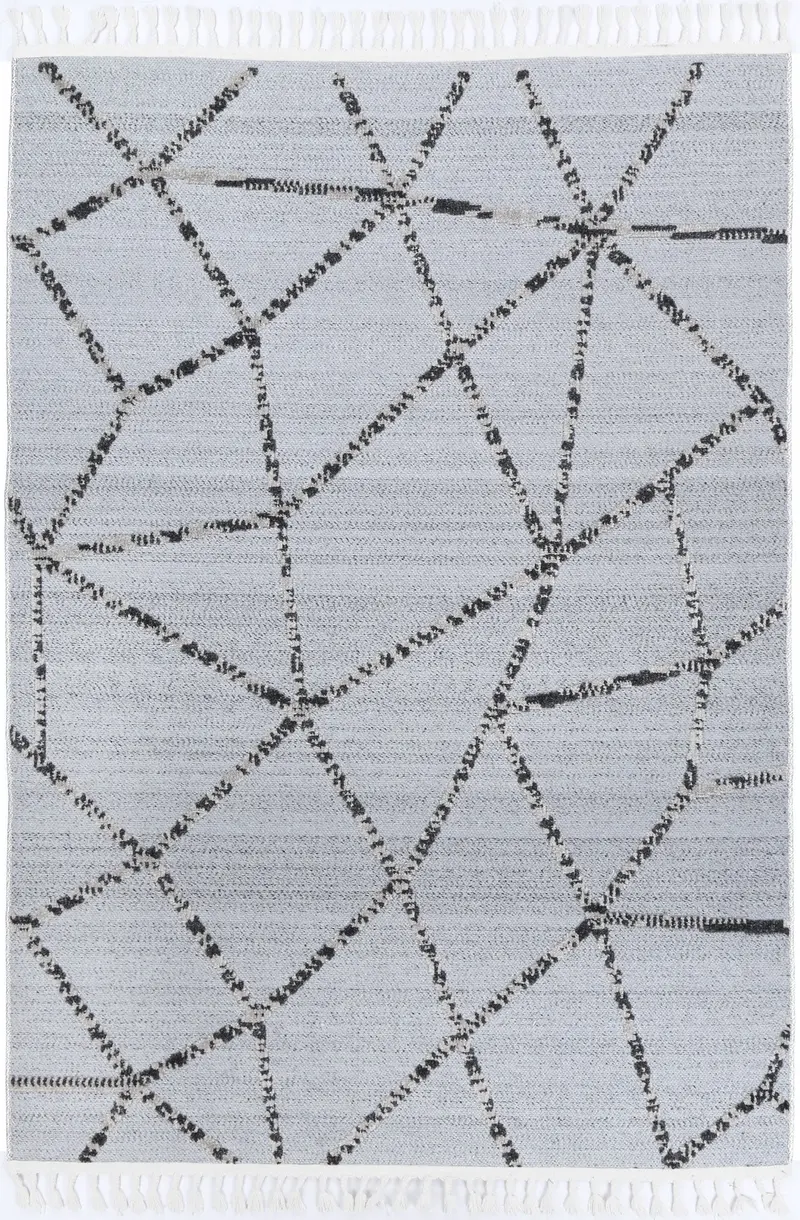Ares Sparta Geomteric Grey And Ash Rug 1