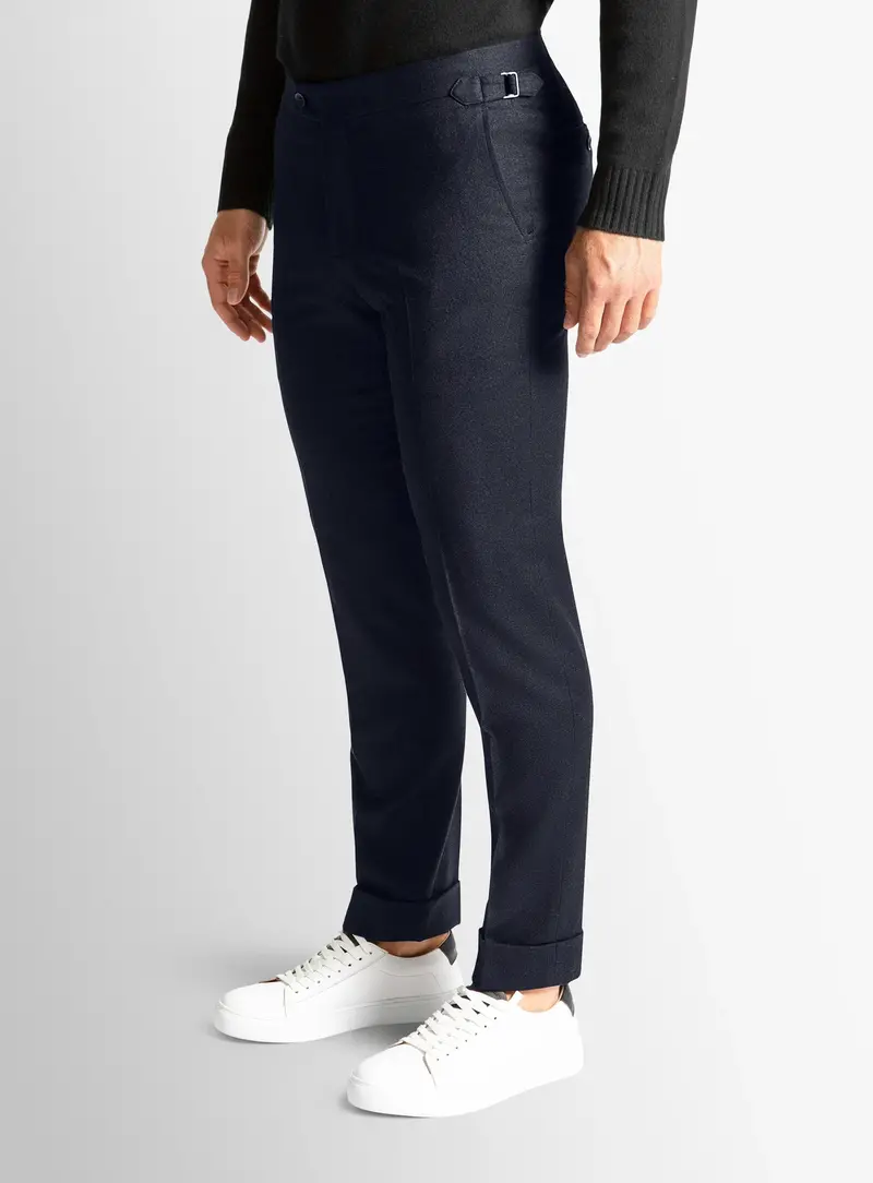 Argenta Flannel Navy Trousers 1