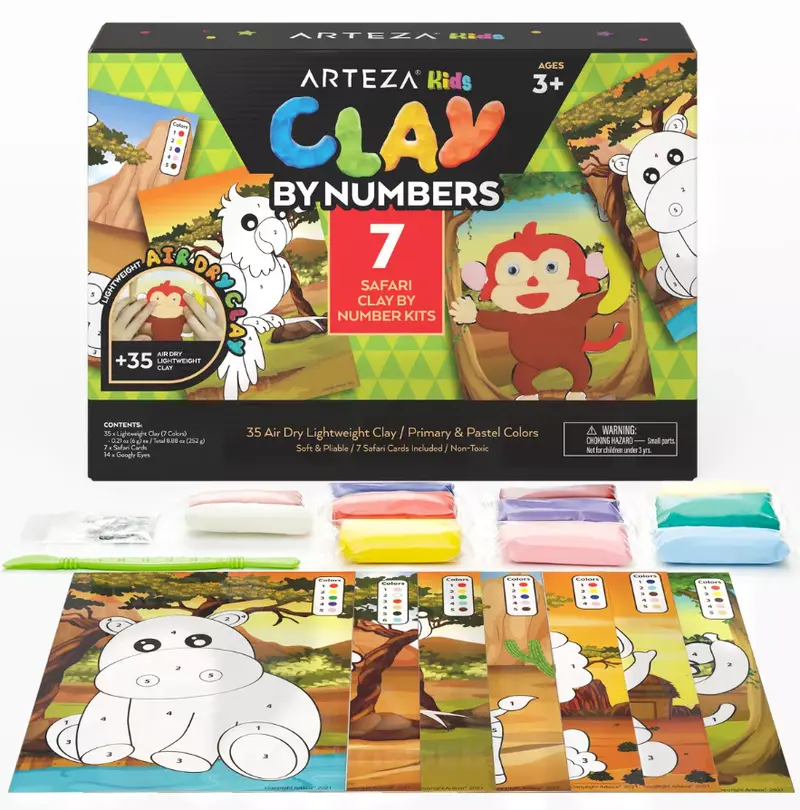 Arteza Clay Number Set, Safari Assorted Color 1