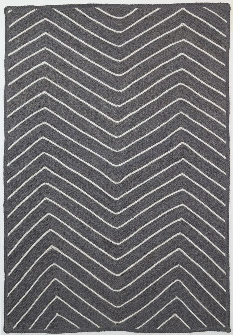 Artisan Grey Chevron Rug 1