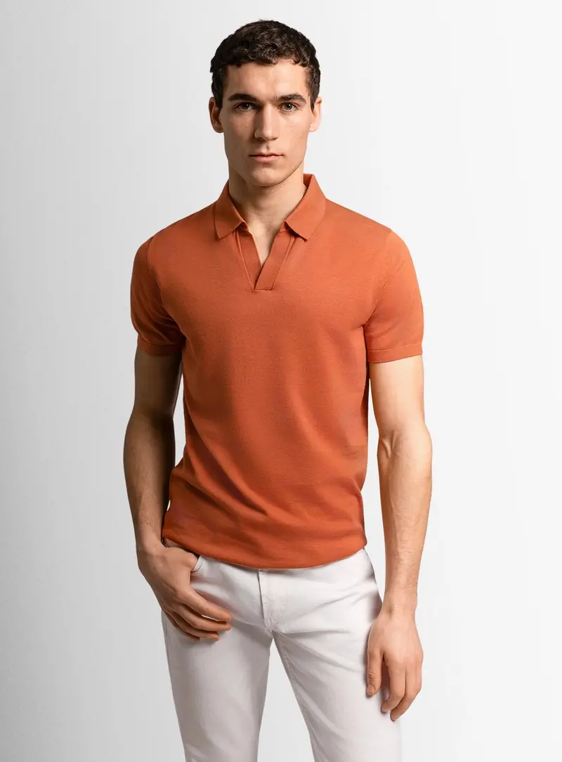 Asti Short Sleeve Rust Orange Polo 1
