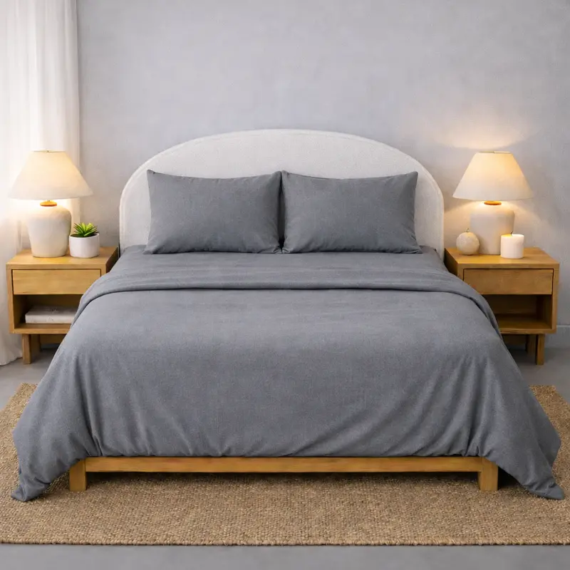 Athena Microfibre Bed Sheet Set - Dark Silver | Super Soft & Easy Care 1