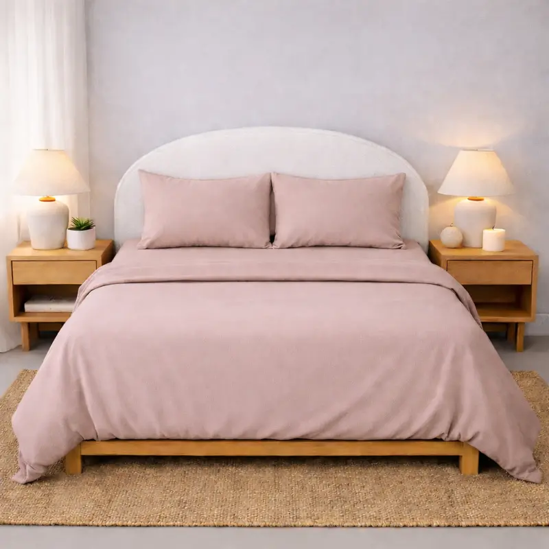 Athena Microfibre Bed Sheet Set - Pink | Super Soft & Easy Care 1