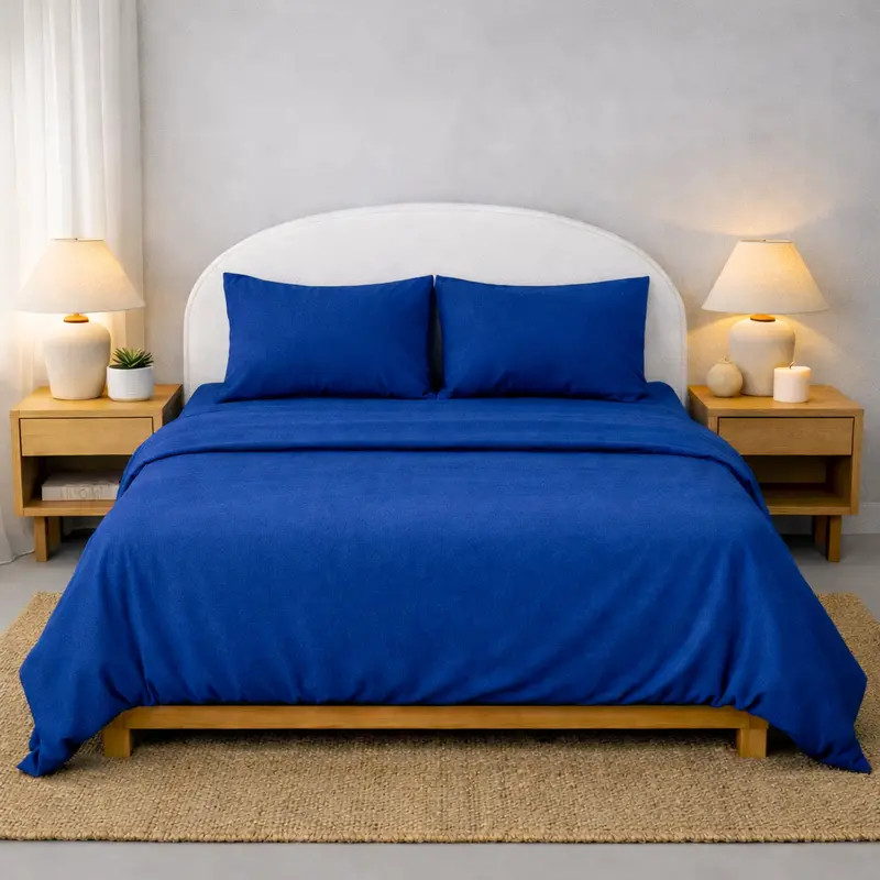Athena Microfibre Bed Sheet Set - Queen | Royal Blue | Super Soft & Easy Care 1