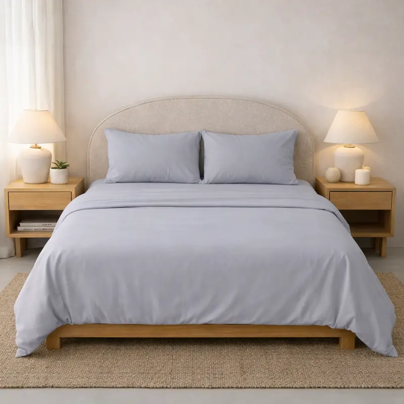 Athena Microfibre Bed Sheet Set - Silver | Super Soft & Easy Care 1