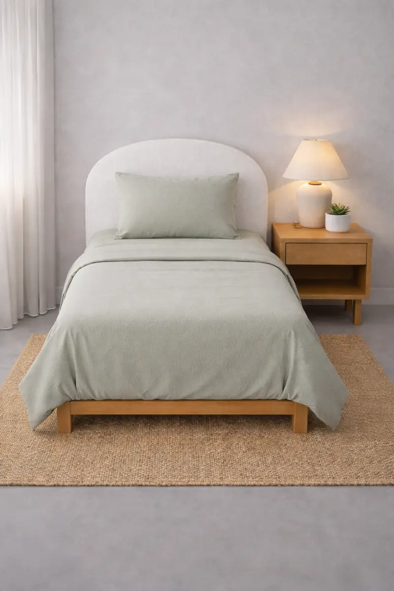 Athena Microfibre Bed Sheet Set - Single | Mist Green | Super Soft & Easy Care 1