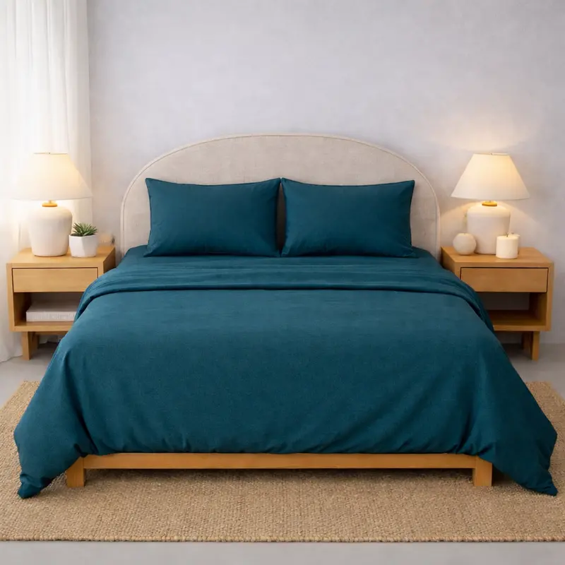 Athena Microfibre Bed Sheet Set - Teal | Super Soft & Easy Care 1