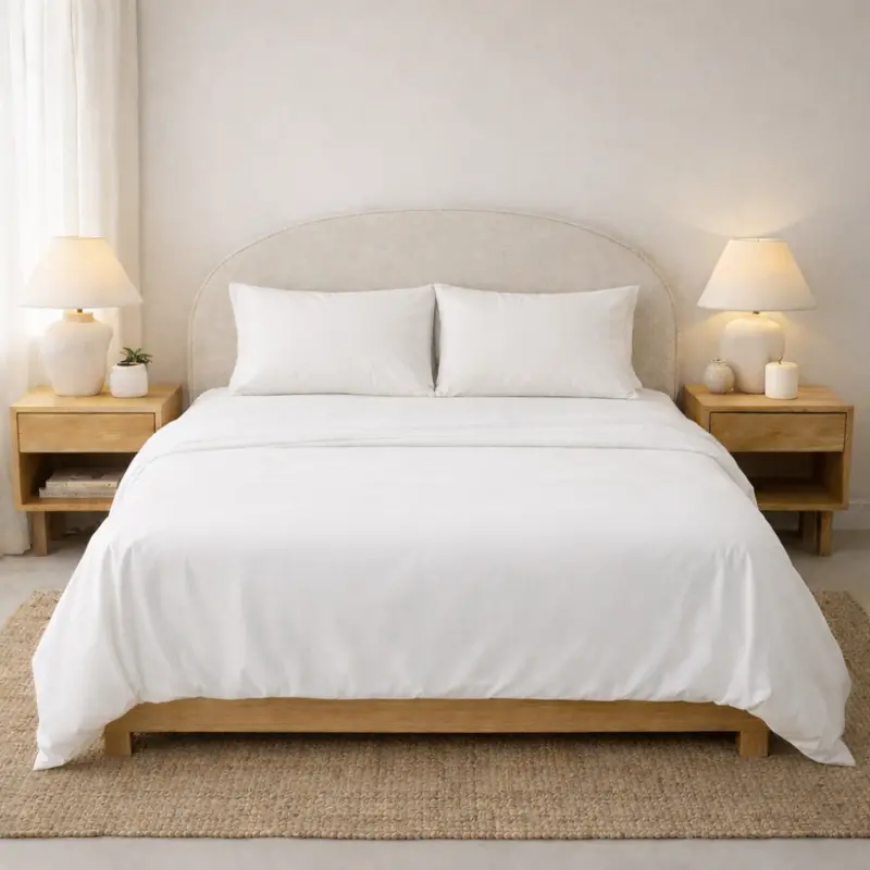 Athena Microfibre Bed Sheet Set - White | Super Soft & Easy Care 1