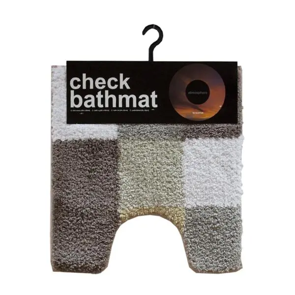Atmosphere Pedestal Mat, Check Pebble- 46X50cm 1