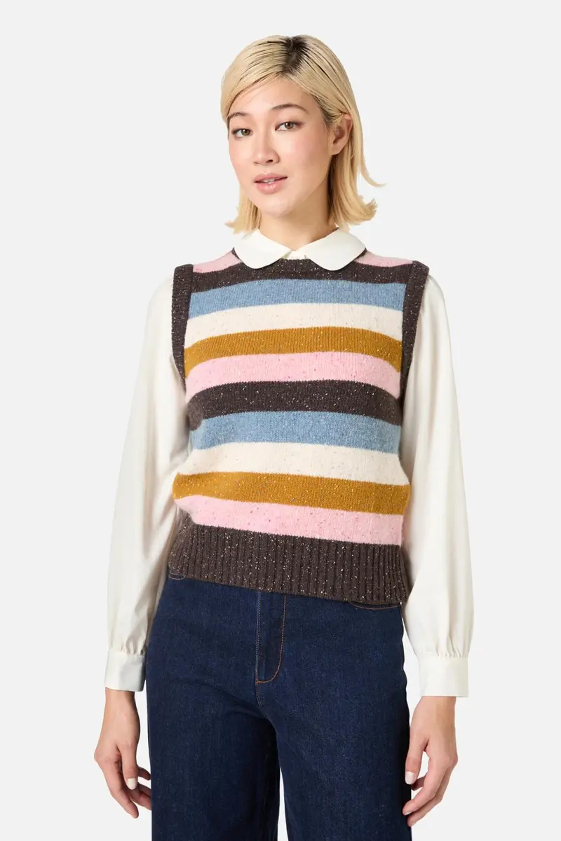 Aurora Stripe Knit Vest 1