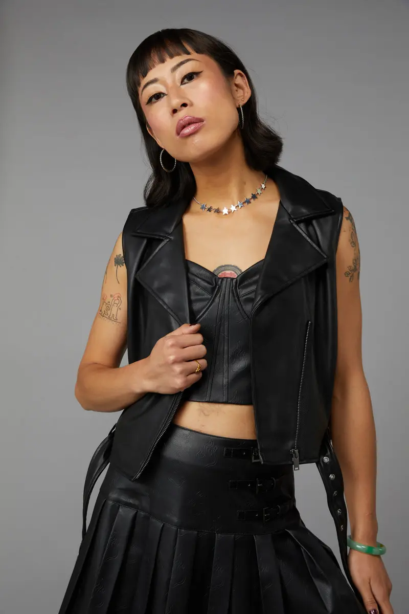 Back At It Pu Biker Vest 1