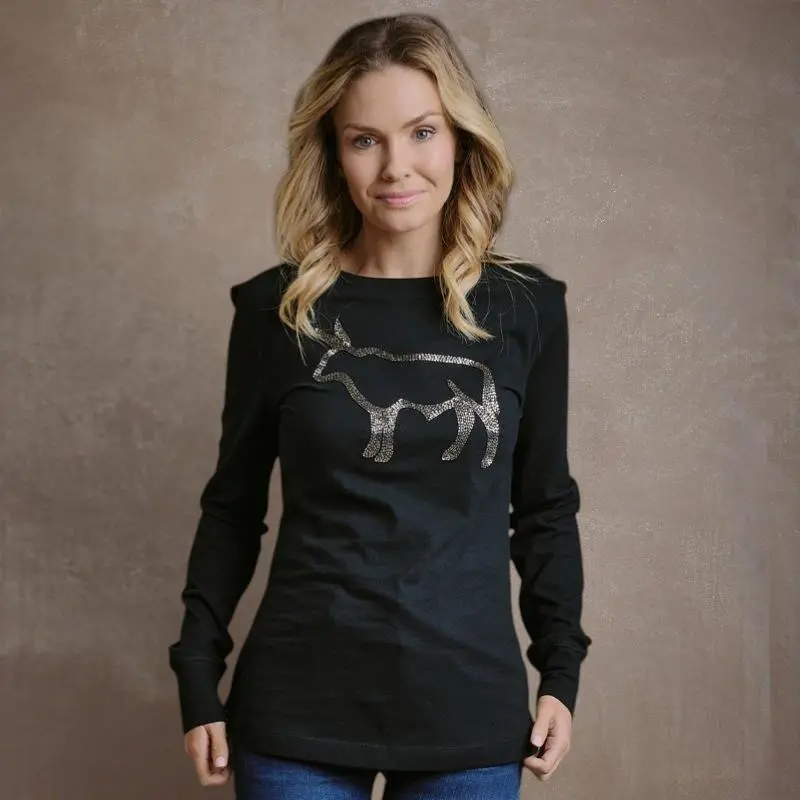 Beaded Outline Nguni Longsleeve Tee - Mamba 1