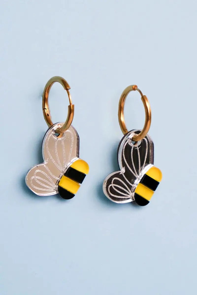 Bee Hoop Earrings 1