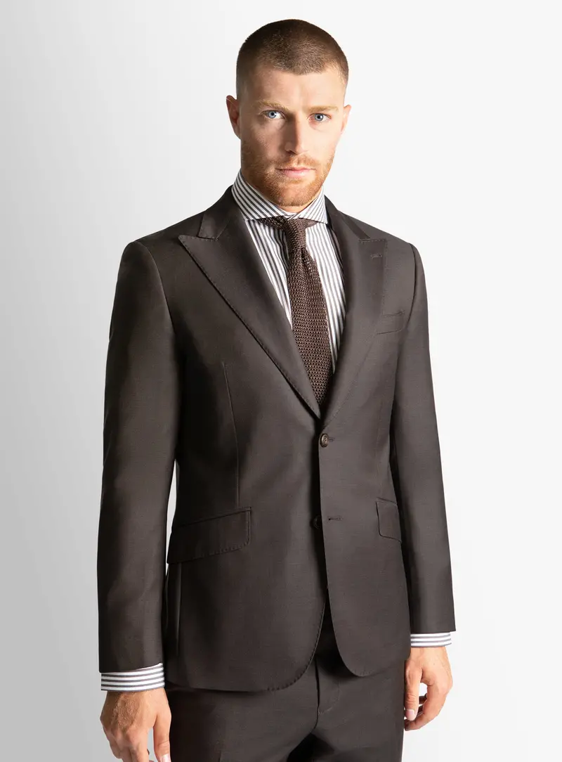 Belmondo Sharkskin Chocolate Brown Suit 1