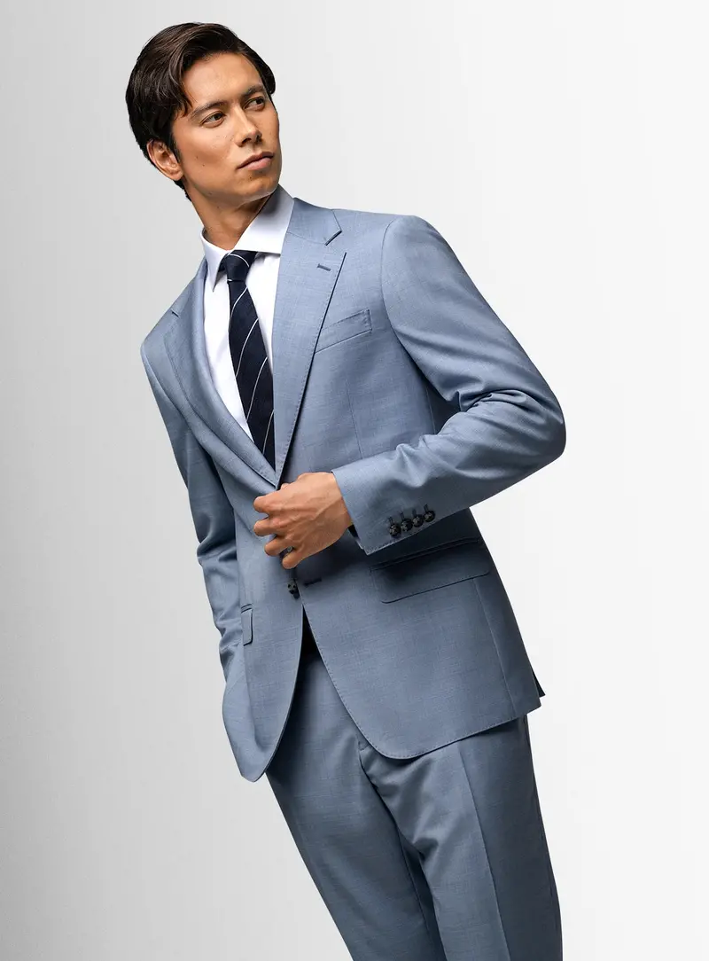Belnades Sharkskin Sky Blue Suit 1